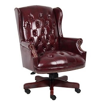 Oversize Executive Chair, Traditional Wingback Tufted Vinyl