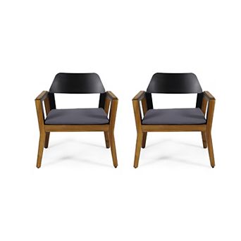 Soyan Outdoor Club Chair Set of 2, Acacia Wood