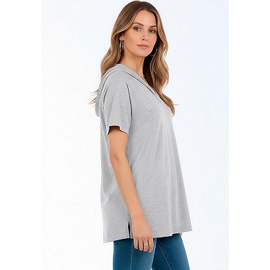 Roaman's Women's Plus Size Comfort+ Fleece V-Neck Hooded Sweatshirt