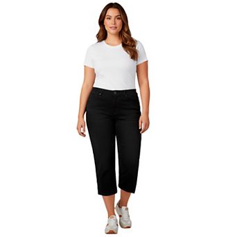 Avenue Women's Plus Size Butter Denim Straight Crop