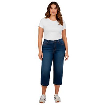 Avenue Women's Plus Size Butter Denim Straight Crop
