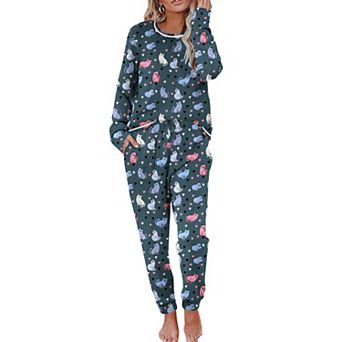 Ekouaer Valentine' Pajamas Set Women's Fall Pjs Soft 2 pc Long Sleeve Loungewear Lounge Set