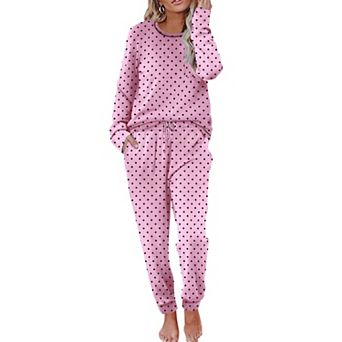 Ekouaer Valentine' Pajamas Set Women's Fall Pjs Soft 2 pc Long Sleeve Loungewear Lounge Set