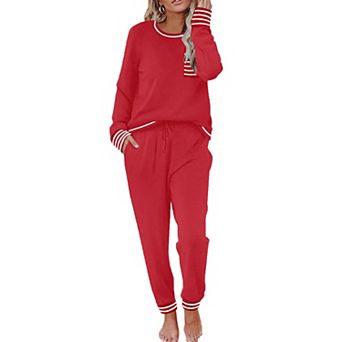 Ekouaer Valentine' Pajamas Set Women's Fall Pjs Soft 2 pc Long Sleeve Loungewear Lounge Set