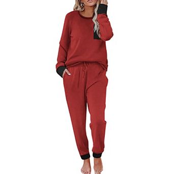 Ekouaer Valentine' Pajamas Set Women's Fall Pjs Soft 2 pc Long Sleeve Loungewear Lounge Set