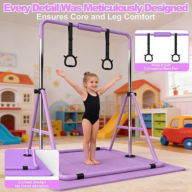 Merax Gymnastics Bar for Kids, Gymnastics Horizontal Bar with Adjustable Height Foldable Training