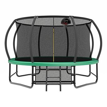 Merax 14FT Trampoline with Enclosure - Recreational Trampolines with Ladder and AntiRust Coating