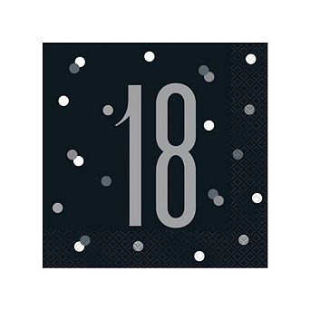 Unique Party Black Glitz 18th Birthday Party Napkins