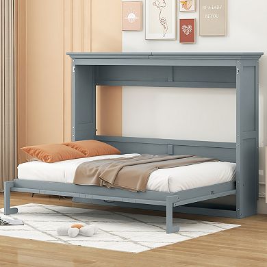 Merax Folding Murphy Bed with Cabinet