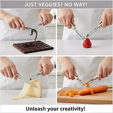 2-Pack Swivel Vegetable Peeler, Stainless Steel 1.75" Blade Silver Handle