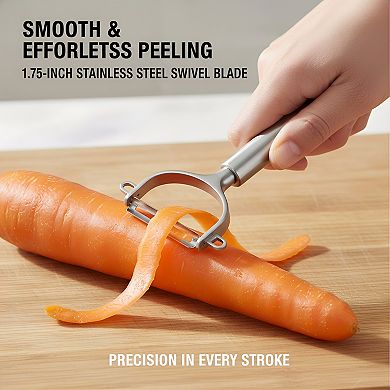 2-Pack Swivel Vegetable Peeler, Stainless Steel 1.75" Blade Silver Handle
