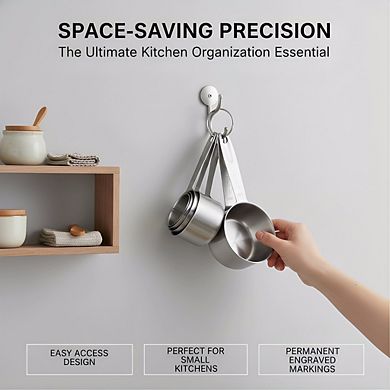 Complete 14-Piece Measuring Set, Stainless Steel with Leveler for Dry/Liquid Ingredients