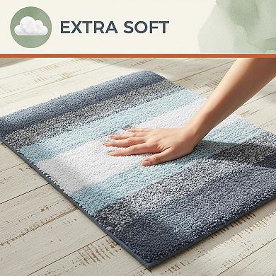 Bathroom Rug Mat Extra Soft Absorbent Microfiber Non-slip Plush Shaggy Machine Wash Dry Carpet
