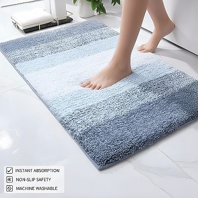 Bathroom Rug Mat Extra Soft Absorbent Microfiber Non-slip Plush Shaggy Machine Wash Dry Carpet