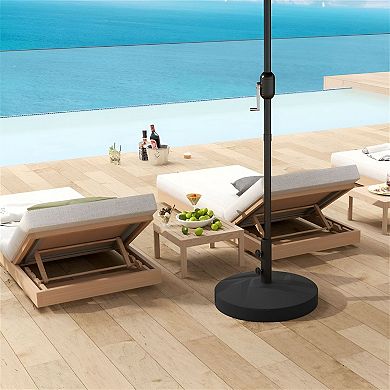Fillable Patio Umbrella Base for 1.4"1.9" Pole, 22" Round Outdoor Stand