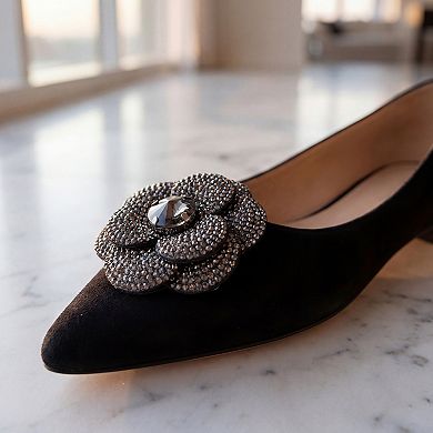 2 PCS Women's Rose Flower Shoe Clips Detachable Wedding Shoe Embellishment for Flats
