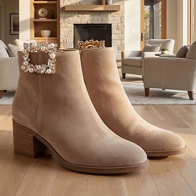 2 PCS Women's Square Rhinestones Shoe Clips Pearls Removable Buckles Shoe Decorations for Gifts