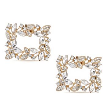 2 pc Women's Square Rhinestones Shoe Clips Pearls Removable Buckles Shoe Decorations for Gifts