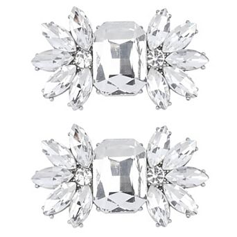 2 pc Women's Rhinestone Flower Shoe Clips Fashion Crystal Shoes Buckles Decoration for Party