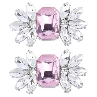 2 pc Women's Rhinestone Flower Shoe Clips Fashion Crystal Shoes Buckles Decoration for Party