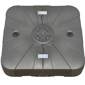 Rolling Cantilever Umbrella Base with Wheels, Fillable Offset Stand - Brown