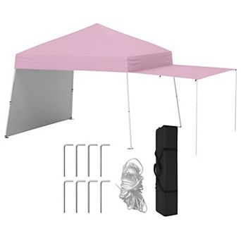Outdoor Pop-Up Canopy Shelter with Removable Sidewalls and Awning Setup