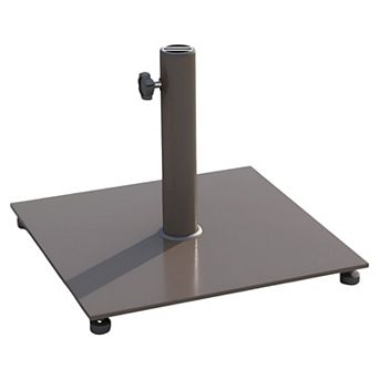 Patio Umbrella Base Stand for 1.5"1.9" Pole, Metal Square - Brown