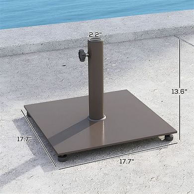 Patio Umbrella Base Stand for 1.5"1.9" Pole, Metal Square - Brown