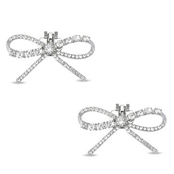 2 pc Women's Sparkly Rhinestone Shoe Clips Detachable Bow Decorations for Bridal Wedding