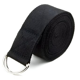10 Ft Extra Long Cotton Yoga Strap with Metal D Ring for Stretching and Pilates