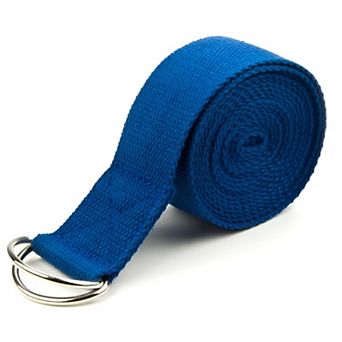 10 Ft Extra Long Cotton Yoga Strap with Metal D Ring for Stretching and Pilates