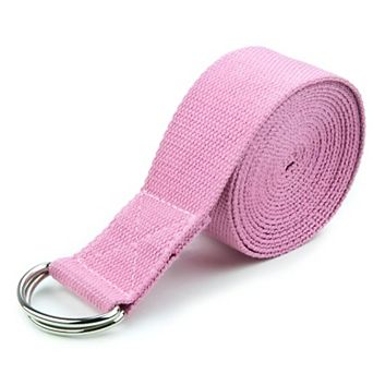 10 Ft Extra Long Cotton Yoga Strap with Metal D Ring for Stretching and Pilates