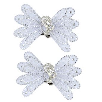 2 pc Women's Bow Shoe Clips Rhinestone Satin Shoe Buckle Removable Decorative Clips for Heels Flats