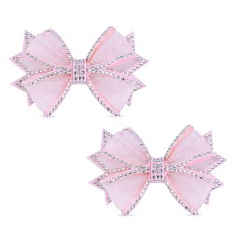2 pc Women's Bow Shoe Clips Rhinestone Satin Shoe Buckle Removable Decorative Clips for Heels Flats
