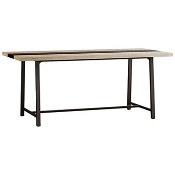 Industrial Dining Table Seats 6-8 MDF Top Steel Legs for Kitchen or Office