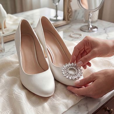 2 PCS Women's Rhinestone Shoe Clips Detachable Crystal Shoe Buckle Clips for Party