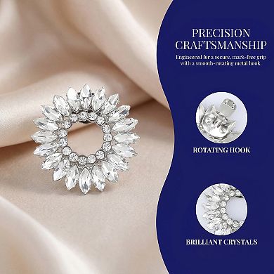 2 PCS Women's Rhinestone Shoe Clips Detachable Crystal Shoe Buckle Clips for Party