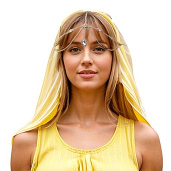 Headpiece Bohemia Rhinestone Head Chain Silver Tone 1 pc