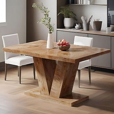 Farmhouse Dining Table Seats 4-6 Compact Design for Kitchen or Dining Room