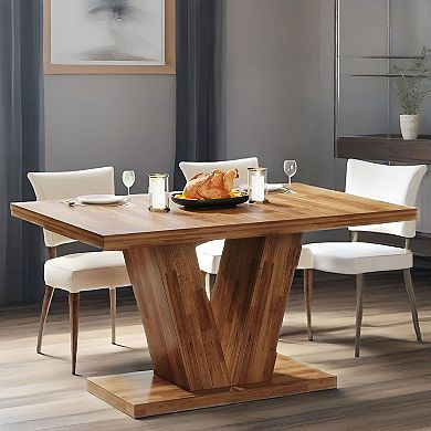 Farmhouse Dining Table Seats 4-6 Compact Design for Kitchen or Dining Room