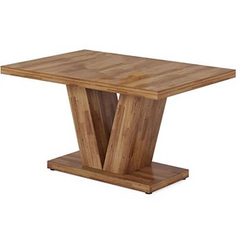 Farmhouse Dining Table Seats 4-6 Compact Design for Kitchen or Dining Room