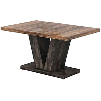 Farmhouse Dining Table Seats 4-6 Compact Design for Kitchen or Dining Room