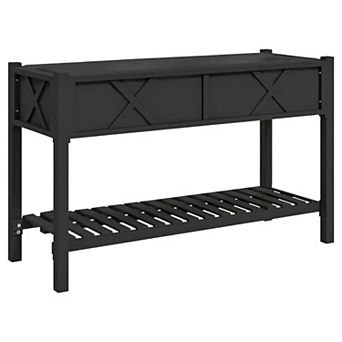 Raised Garden Bed Planter Box with Storage Shelf for Patio, Deck or Balcony