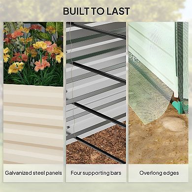 Raised Vegetable Garden Bed with Bird Netting Enclosure and Shade Cloth