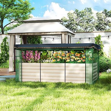 Raised Vegetable Garden Bed with Bird Netting Enclosure and Shade Cloth