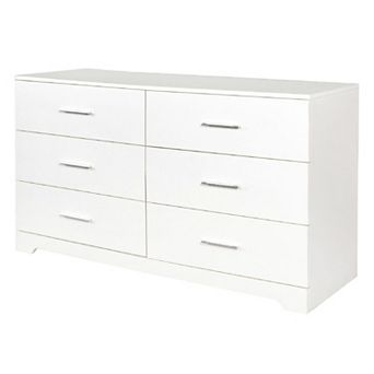 Modern 6-Drawer Dresser with Wide Drawers for Clothes and Accessories - White