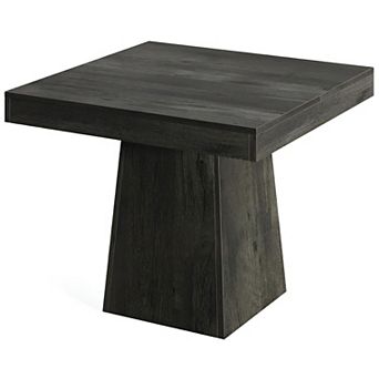 Farmhouse Dining Table for 4, Wood Finish, Pedestal Base, Compact Table
