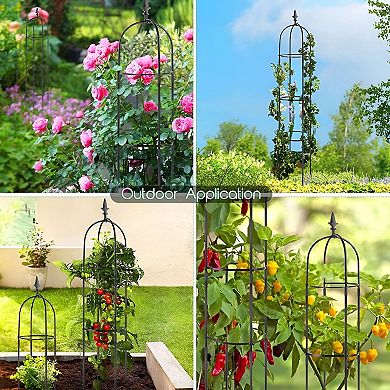 Outdoor Plant Support Obelisk Trellis for Patio Flower Beds and Gardens