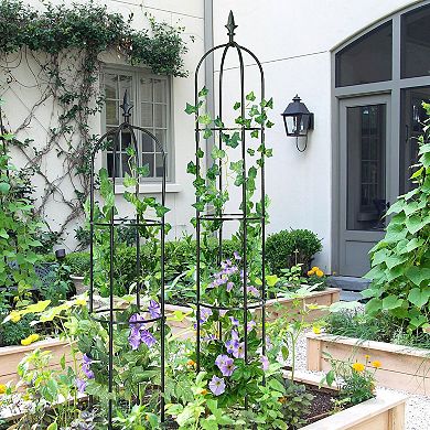 Outdoor Plant Support Obelisk Trellis for Patio Flower Beds and Gardens