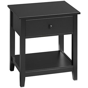 Side Table with Storage Drawer and Shelf for Bedroom, Office, or Living Room